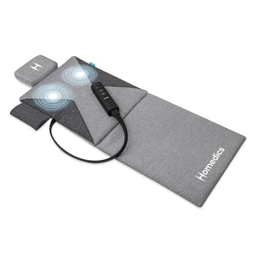 Image of Homedics Stretch Essentials - Full Body Massage Mat, 3 Stretch Programs, Upper & Lower Back Stretcher Mats, Lightweight and Foldable Body Massager Mat for Relief, Yoga or Workout - with Head Pillow