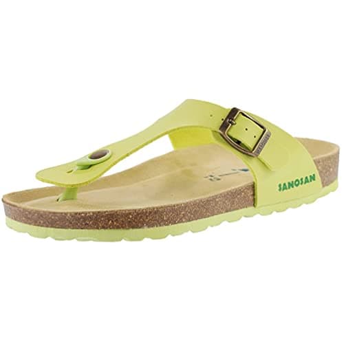 Image of Sanosan Geneve Ladies Toe Post Sandals Sanoflor Lime