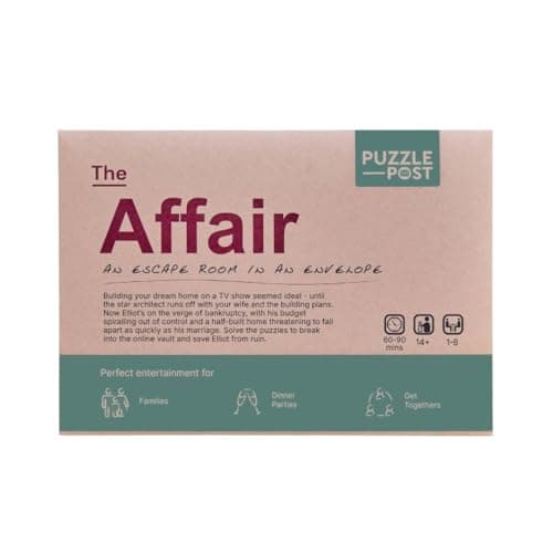 Image of Unique Escape Room In An Envelope | Great For Groups - Families & Friends | Perfect For Games Night | Escape Room In A Box | Puzzle Mystery Game (The Affair)