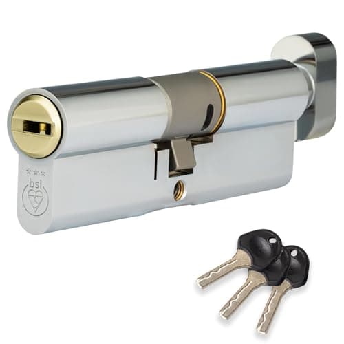 Image of XFORT Colossus Dual Finish 3 Star Kitemarked Thumb Turn Euro Cylinder Lock 40EX/40T (80mm), British Standard TS007 Anti-Snap Barrel Lock, Upvc Door Lock.