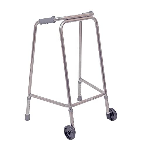 Image of Ultra Narrow Walking Frame with Wheels - Slim Design - 520mm Width - Small - Lightweight Aluminium - Non-Slip Rubber Ferrules - Ergonomic Hand Grips - Rehabilitation Walking Aid