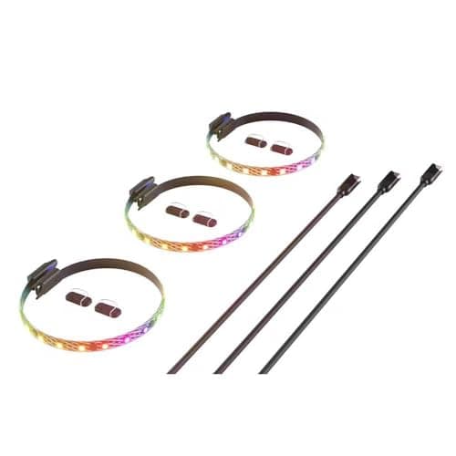 Image of HYTE LS10 RGB Light Strips 330mm Black 3 Pack Includes Nexus Link Primary Node