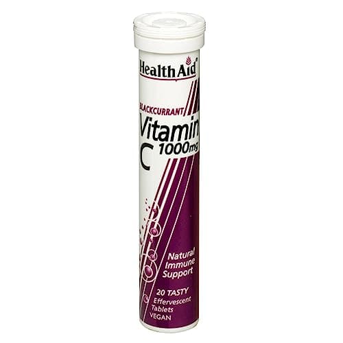 Image of HealthAid Vitamin C 1000mg - Effervescent (Blackcurrant Flavour) - 20 Tablets