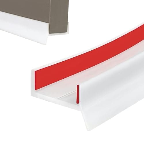 Image of Flintronic Flexible Door Edge Banding, Kitchen Skirting Board Silicone Sealing Profile, Self-Adhesive Sealing-Strip for 15mm, 16mm, 17mm Thickness Sealing-Profiles (White, 5m)