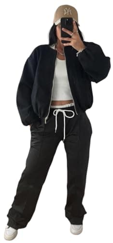 Image of Italian Style Balloon Sleeve Bomber Jacket for Women – Lightweight Zip Up Casual Jacket, Trendy Relaxed Fit Ladies Outerwear for Everyday Fashion