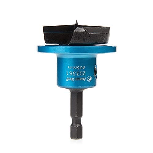 Image of Amana Tool 203361 Carbide Tipped 2 Wing Boring Bit with Spurs with Adjustable Depth-Stop 35mm D x 1/4 Inch Quick Release Hex SHK