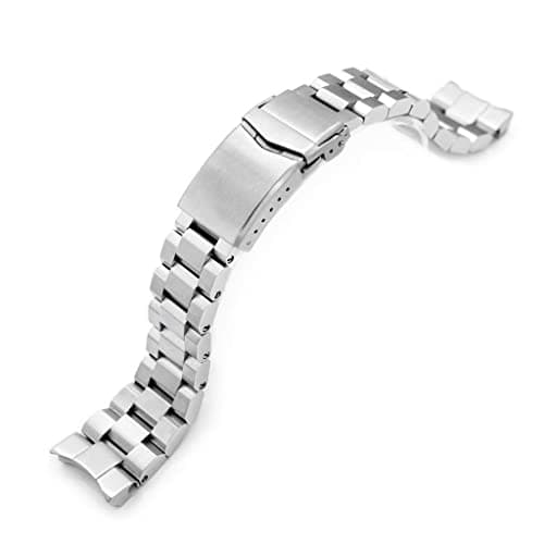 Image of MiLTAT 22mm Hexad Watch Band compatible with Seiko King Samurai SRPE33 SRPE37 SRPF79 V-Clasp Brushed