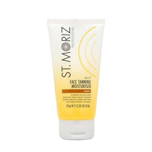 Image of St Moriz Professional Daily Face Tanning Moisturiser with Aloe Vera & Vitamin E, Gradual Vegan Fake Tan, Medium (75ml)