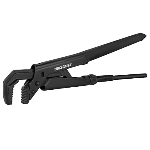 Image of MAXPOWER Swedish Pipe Wrench, Swedish Pipe Spanner Plumbers Spanner Stilsons with 90°Angled Jaw, 300mm/12Inch with MAX Opening Capacity 40mm