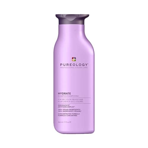 Image of Pureology Hydrate Moisturising Shampoo, Sulphate-Free, Vegan Formula for Medium to Thick Dry, Colour-Treated Hair, for Gentle Cleansing & Deep Nourishment 266ml