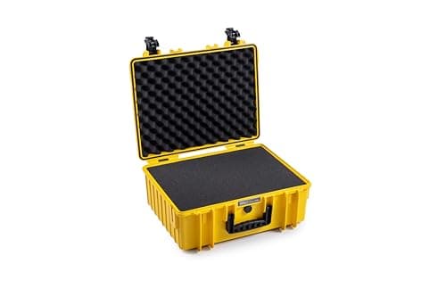 Image of B&W Outdoor Transport Case - Type 6000 with Cubed Foam - Yellow - Waterproof according to IP67 Certification, Dustproof, Virtually Indestructible