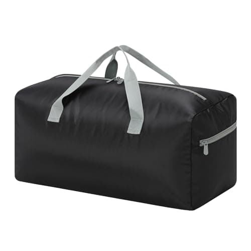 Image of ZZY 35L Foldable Travel Duffle Bag, 22-Inch Packable Small Duffel Bag Lightweight Holdall for Camping, Storage, Travel-Black