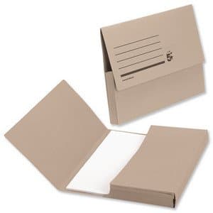 Image of New. 5 Star Document Wallet Half Flap 285gsm Capacity 32mm Foolscap Buff [Pack 50]