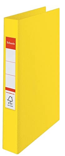 Image of Esselte 4 Ring Binder, PP, Holds up to 190 Sheets, Vivida Range, 42 mm Spine, 14458 - A4, Yellow