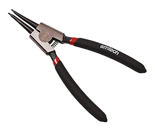 Image of Amtech 6" Circlip Pliers External Straight, Drop Forged Heat Treated Steel with Spring-Loaded Mechanism & Cushion Grip Handles for Precision Assembly Work