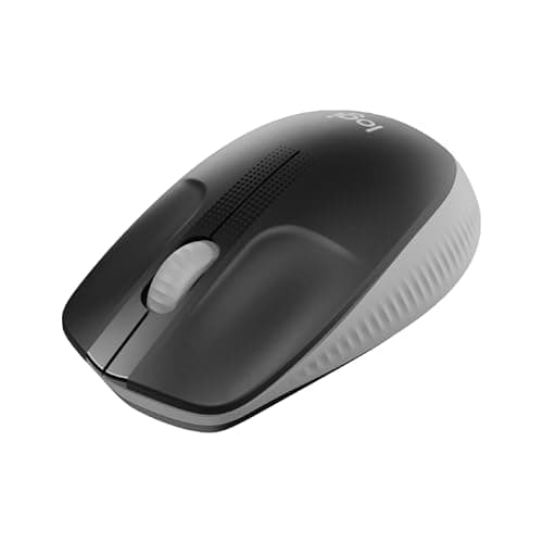 Image of Logitech Wireless Mouse M190, Full Size Ambidextrous Curve Design, 18-Month Battery with Power Saving Mode, Precise Cursor Control + Scrolling, Wide Scroll Wheel, Scooped Buttons - Grey, (910-005906)