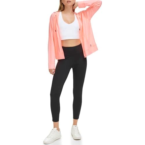 Image of DKNY Women's High Waist 7/8 Legging Logo, Atomic Pink, Medium, Atomic Pink, M