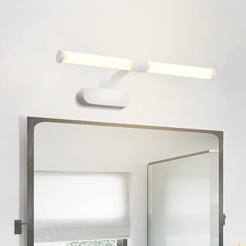 Image of Aigostar 6W Mirror Lights 40CM Picture Lights for Wall 4000K Led Wall Light Wireless Vanity Lights with IP44 Waterproof 600LM Suitable for Bathroom Cabinets Picture Vanity Photo Plastic White