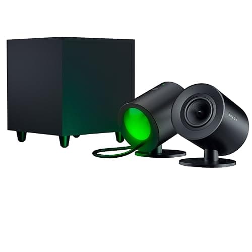 Image of Razer Nommo V2 - Full-Range 2.1 PC Gaming Speakers with Wired Subwoofer (3” Full-Range Drivers with Aluminum Phase Plugs, Down-Firing Subwoofer with 5.5” Driver, THX Spatial Audio) Black