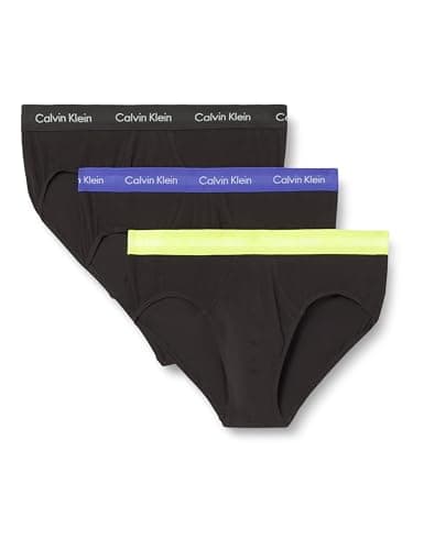 Image of Calvin Klein Men Hip Brief 3pk GREEN (BLACK W GREEN BLOOM WB/BLACK W DA) M