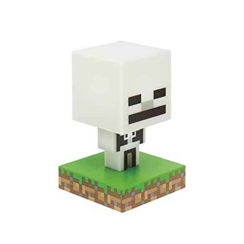 Image of Paladone Minecraft Skeleton Icon Light Up Figure, Officially Licensed Collectible, Multicolour (PP8999MCF)