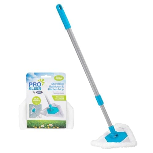 Image of HOMESHOPA Triangle Cleaning Mop, 180° Rotatable Adjustable Microfiber Dust Mop, 76-85cm Extendable Long Handle Dry & Wet Cleaner for Home, Kitchen, Bathroom, Floor, Ceiling, Window (With Refill)