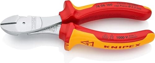 Image of KNIPEX High Leverage Diagonal Cutter Self-Service Card Chrome-Plated Insulated with Multi-Component Grips, VDE-Tested 160 mm, 74 06 160 SB