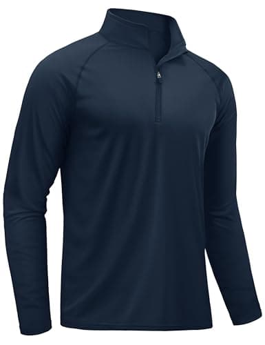 Image of TACVASEN Mens Swimming T Shirt UPF 50+ Long Sleeve Running Tops Wicking UV Sports T Shirt Breathable Gym Shirts Navy,M