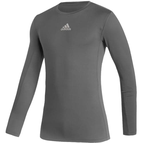 Image of adidas Techfit Long Sleeve Compression Top - Mens Training, Team Grey Four, XL