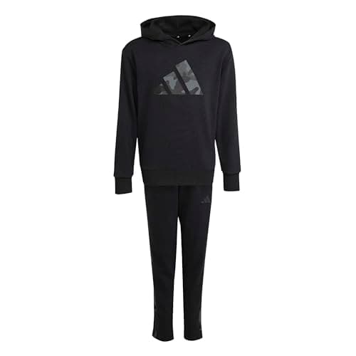 Image of adidas Unisex Kids SEASONALS CAMO TRACKSUIT, black/carbon, 7-8 Years