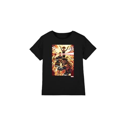 Image of X-Men Boys Wolverine Cyclops Jean Grey Unisex Kids T-Shirt, Black, 9-10 Years UK