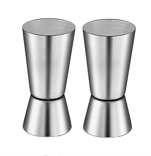 Image of KAIAIWLUO Jigger Spirit Measure,2 PCS Stainless Steel Jigger Bar Measuring 25/50ML Double Measuring Liquid Jigger Measure Cup for Party Bar Cocktail Shot Drink Shaker Wine