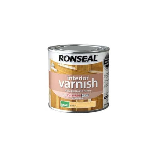 Image of Ronseal RSLIVMBE250 250ml Quick Dry Matt Interior Varnish - Beech