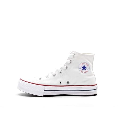 Image of Converse All Star Eva Lift Hi Youth Trainers White Black - 2 UK
