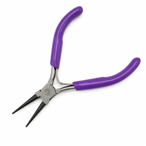 Image of Round Nose Pliers for Jewellery Making – Mini Needle Nose Pliers and Wire Wrapping Tools – Precision Jewellerys Pliers for Jump Rings, Beading, Crafting, and DIY Jewellery Projects (Purple)