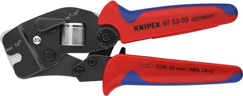 Image of KNIPEX Self-Adjusting Crimping Pliers for Wire Ferrules with Front Loading in Blister with Multi-Component Handles 190 mm, 97 53 09 SB