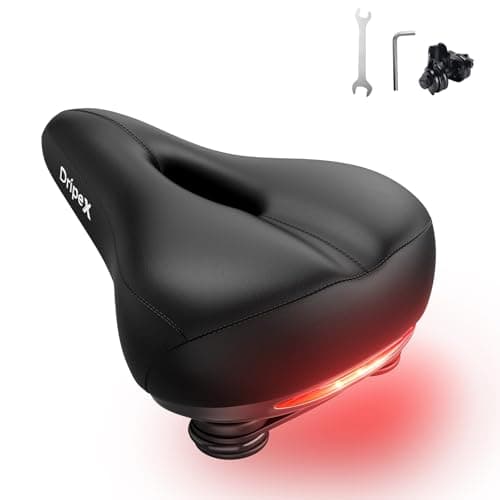 Image of Dripex Gel Bike Seat Bicycle Saddle - Comfort Universal Cycle Saddle Wide Cushion Pad Waterproof for Women Men - Fits MTB Mountain Bike/Road Bike/Spinning Exercise Bikes
