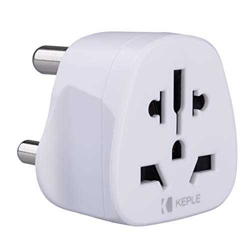 Image of South Africa Travel Adapter Type M Plug - Keple ZA Adaptor for UK, US, EU, AU and Worldwide Devices, 3-Pin South African Socket Power Adapter for Travel and Business Use