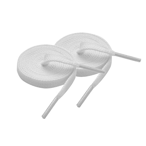 Image of TwizzTop 2 Pairs Flat Cotton Laces for Trainers,6mm Wide Replacement Shoelaces for Converse,Air Force,Sneakers,School Shoes,Canvas Shoes,White-140cm