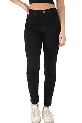 Image of MYT Womens Magic Shaping Straight Leg Jeans Stretch High Waisted Ladies Denim Trousers Black 12