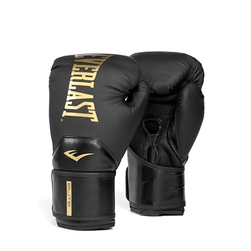 Image of Everlast Elite 2 Boxing Gloves (Black/Gold, 400g)