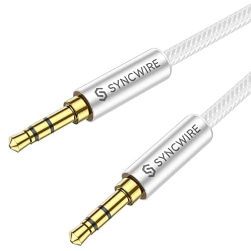 Image of SYNCWIRE Aux Cable 3.5 mm Audio Cable - 1 m Nylon Jack Cable for Headphones, Apple iPhone iPod iPad, Echo Dot, Home/Car Stereos, Smartphones, MP3 Players and More - Silver