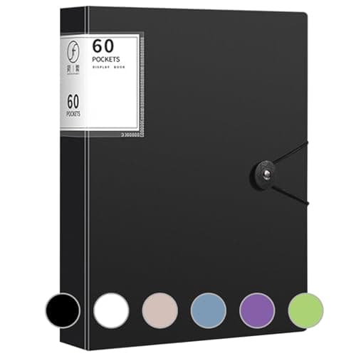 Image of A4 Display Folders with 60 Pockets, Display Book Folder with Plastic Sleeves, Presentation Project Folders for Individuals, Offices, Home