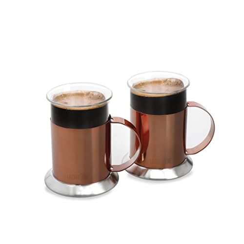 Image of La Cafetière Glass 2ml Polished Copper Finish Glass Cups, Set of 2
