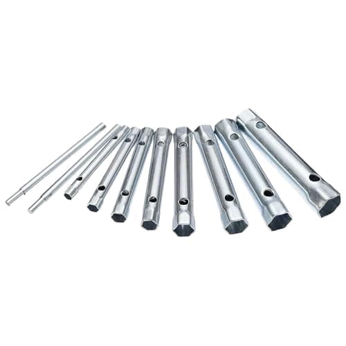 Image of Veehaolu Box Spanner Set - Tubular Spanners 6 x 7-20 x 22mm with 2 Tom-My Bars, 10 Piece Set