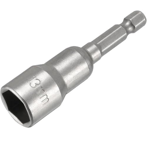 Image of Fixinus Impact Driver Bit 13mm, Magnetic 1/4" Hex Shank Quick-Change Nut Setter Drill Bit Metric Socket, 65mm Length
