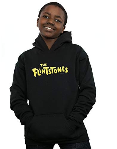 Image of Absolute Cult The Flintstones Boys Original Logo Hoodie Black 7-8 Years