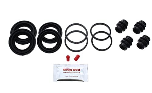 Image of Bigg Red - Brake Caliper Seal Repair Kit - Compatible with, Vauxhall, Front - Axle Set - Fits Standard TRW Calipers with 1 x 40mm Piston and 1 x 45mm Piston