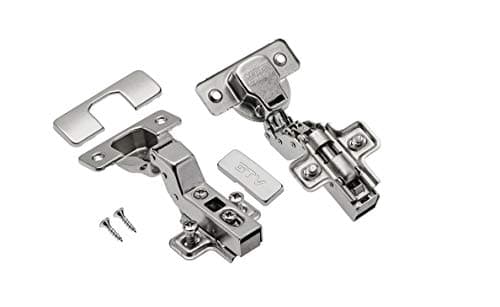 Image of Soft Close Prestige 35mm Flush Kitchen Cabinet Door Hinge Plate & Screws