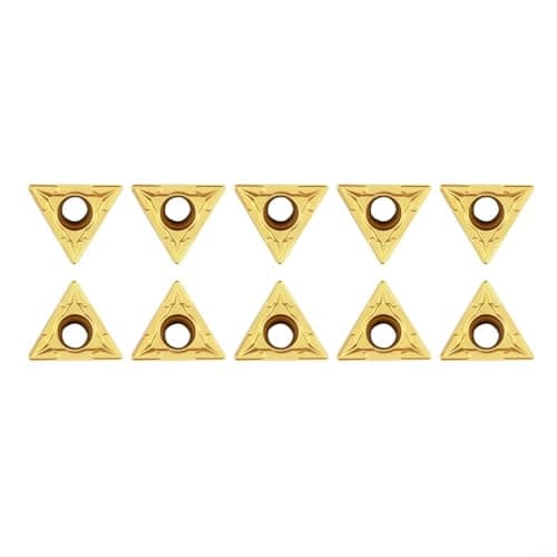 Image of Alanmoship 10pcs TCMT110204 TCMT21.51 Carbide Turning Inserts for Steel CNC Lathe Machining, Indexable Tool Holder Blades, Industrial Grade